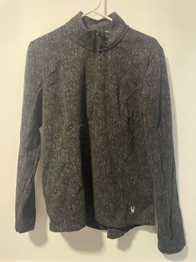 Spyder Heathered Black & Dark Gray Half-Zip Pullover